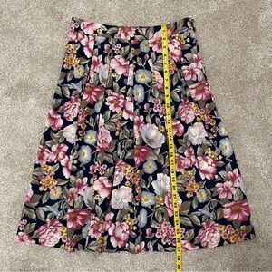 VTG Koret Midi Skirt Women’s 6 Navy Blue Pink Floral Spring Easter Grannycore